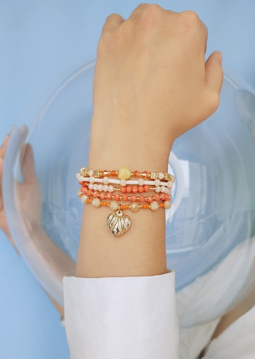 PULSERA SET SALMON